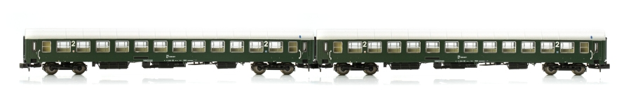 Jägerndorfer Collection JC60140 - N  2-tlg Personenwagenset 2. Kl. in Grün UIC-X der ÖBB; Ep. IV